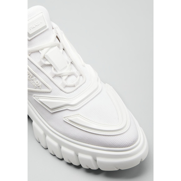 Prada Monolith Evolution Thunder Lug Sole White Platform Flat Low Sneaker 38.5 - Picture 6 of 12